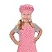 Kids Apron and Chef Hat Set, Adjustable Cotton Child Aprons with 2 Pockets Cute Girls Boys Kitchen Bib Aprons for Cooking Baking Painting