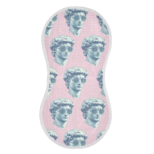 vvfelixl Baby Burp Cloths Statue of Davids Head Baby Newborn Cotton Burping Cloths Set Babys Washcloths 4 Pack