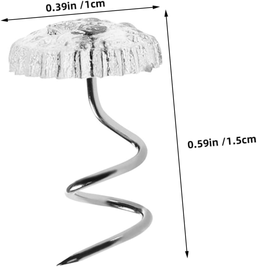 100pcs Spiral Sofa Nails Furniture Pins for Sofa Headboard Nails Decorative Tacks Strong Hold for Upholstery