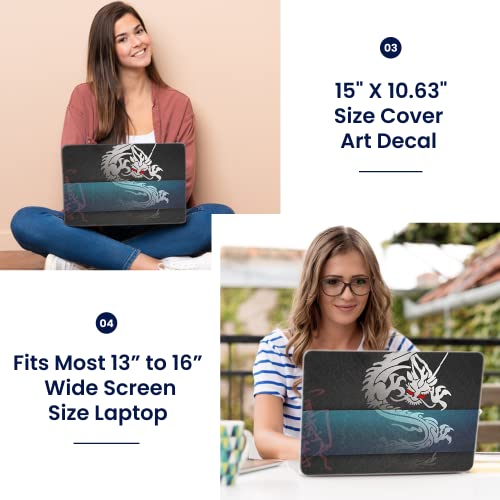 Image of LSS Laptop 15 15.6 Skin Cover with Colorful Cool Dragon Pattern for HP Dell Lenovo Apple Asus Acer Compaq - Fits 13.3 inch 14 inch 15.6 inch 16 inch (2 Wrist Pads Free)