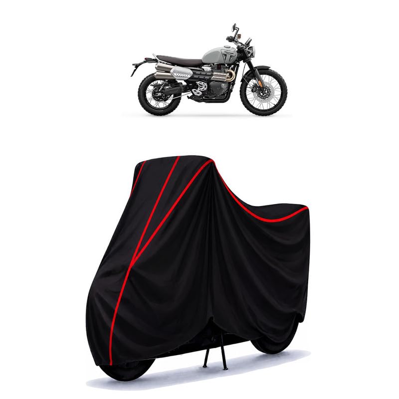 Image of Triumph Scrambler 1200 Water Resistant Bike Cover for All Motorcycles & Rain | Heavy Duty Taffeta Fabric | UV Protection, Dustproof, Scratchproof | All Weather Two Wheeler Cover with Elastic Bottom