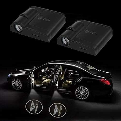 2 Pcs Wireless Car Door Led Welcome Laser Projector Logo Light Ghost Shadow Light Lamp Logos Kit (fit for bentley)