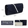 EVEOUT Pochettes et Clutches Sac à Main pour Femme Satin avec Cristal Sac de Soirée Bourse de mariée pour Mariage (Bleu Marine) #1