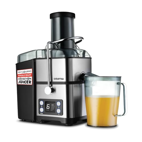Gourmia Centrifugal Juicer - 6 Speed Digital Juice Extractor with Extra-Wide Chute, Pulse Mode, Self-Clean Cycle, 36 oz Pitcher, Pulp Container & Cleaning Brush, Stainless Steel by Gourmia - Used condition - US$46.61
