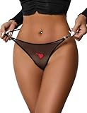 sunshinelady String Sexy Érotique Femme Culotte Transperante sans Couture Tanga String Ficelle Dentelle Taille Basse sous Vetements Feminins G String Thong Ajouré Taille Unique Slip Thong Respirant