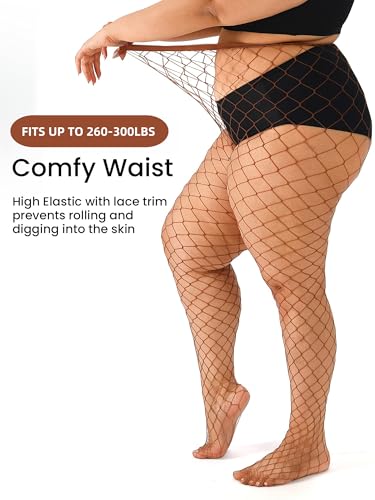 Image of Plus Size Fishnet tights stockings Big Mesh Leggings Pantyhose for women