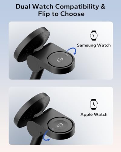 KPON for Samsung 3 in 1 Charging Station, Magnetic Wireless Charger Stand for MagSafe for Samsung Galaxy S26 Ultra/S25/Z Fold7/Flip7, Phone Watch Charger Dock for Galaxy Watch Ultra/8/7 and Buds — view 5