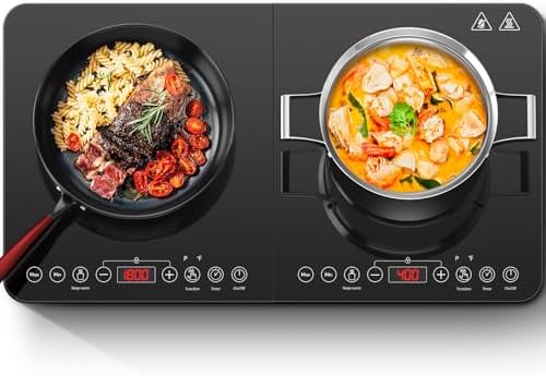 Aobosi Double Induction Cooktop,Portable Induction Cooker with 2 ...