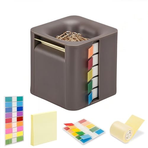 5-in-1 Sticky Note Dispenser with Paper Clip Holder