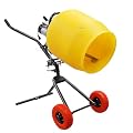 HayWHNKN 3.5 Cu.Ft Electric Concrete Mixer Cement Mixer Portable 2 Steel Blades Cement Mixing Machine Concrete Mortar Steel Drum with Polyethylene Drums for Cement Sand Rack