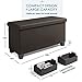 Storage Ottoman Bench with Storage Bins, 30-In Storage Bench for Bedroom End of Bed, Folding Foot Rest Ottoman with Storage for Living Room, Storage Chest Max 660lbs, Faux Leather Ottoman, Brown