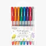Caneta Esferográfica Gel com Glitter 1.0mm Blister com 8 Cores, BRW
