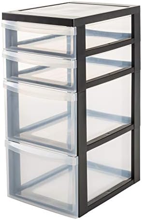 Iris Ohyama, Storage chest, tower, 3 drawers of 15 L, with wheels, ergonomic handles, office, bathroom, living room - Design Chest DC-303 - Grey