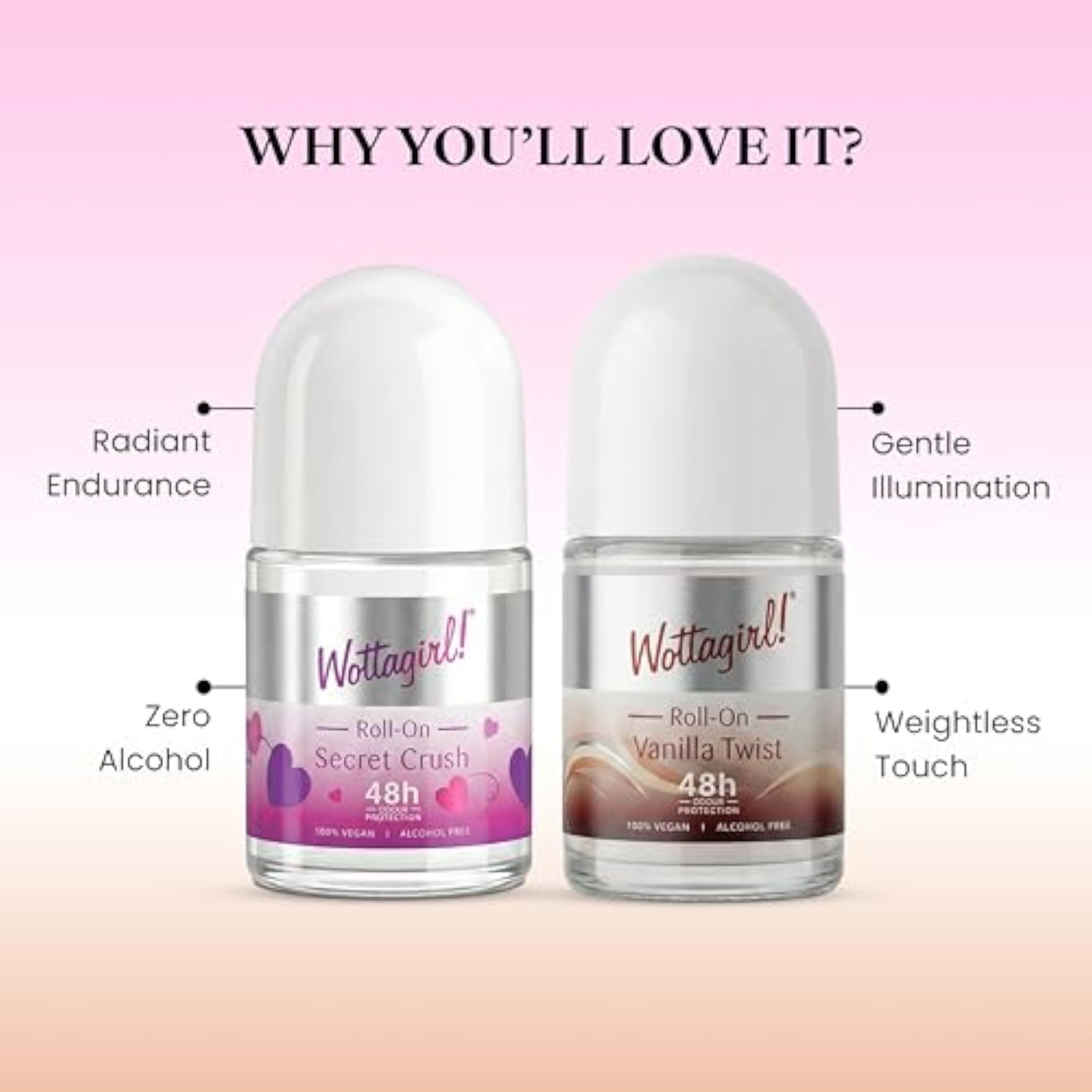 100% Vegan Vanilla Twist & Secret Crush Roll On 25ml X 2