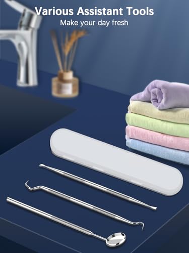 Wrischan Zahnsteinentferner, Zahnreiniger für Haustiere, Hund Zahnreinigung Kit, 5 einstellbare Modi 4 austauschbare Köpfe, Katzen Zahnreinigung Tools, Hund Zahnreinigung Set mit LED-Licht