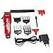 Produktbild Ergonomisches Design Haarschneidemaschine Profi Haarschneider Herren Haartrimmer Barttrimmer 4 Positionierkämme einer bestimmten Größe Präzisionstrimmer Langhaarschneider Red-170X35mm