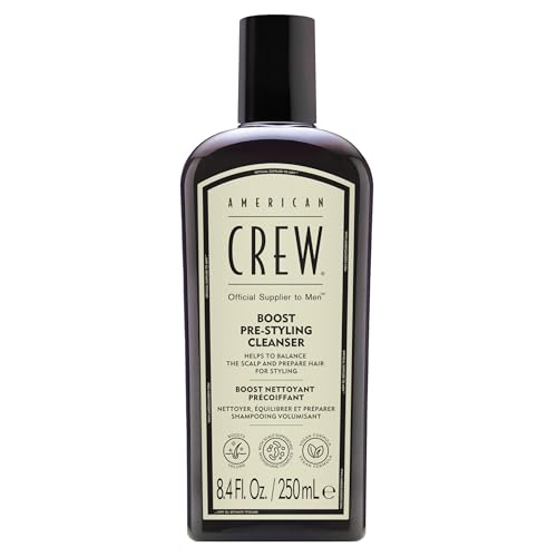 AMERICAN CREW Men's Pre Styler Boost Shampoo for Fine & Thin Hair, Instantly Volumizing Formula, Adds Volume, Lift, & Shine, Vegan, 8.4 fl oz