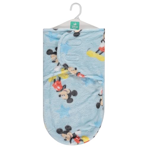 Image of Disney Mickey Mouse Single Ply Baby Swaddle Sack, Easy Wrap Newborn Infant Swaddling Blanket, Soft Comfort Swaddler, Sleep /Hospital Swaddles for Newborns