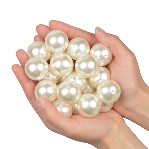 Pacchetto e dimensioni: Disponibile in una borsa da 210 g, include di perle che vanno da 30mm di diametro, totale di 15 pezzi di perle sfuse ogni borsa, ottimo per le decorazioni dell'albero di Natale