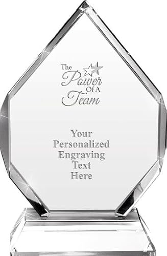 Crown Awards Personalized 7.25" Engraved The Power of A Team Majestic Gem Crystal Award