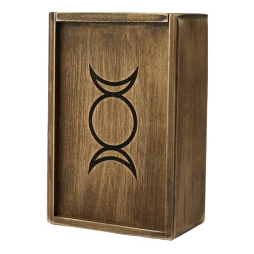 Brown Wooden Tarot Card Box/Case/Holder - Brown - for Most Standard Size Tarot Cards (Fits Deck Size with Box Measuring 5,51 x 3.54 x 1,96)