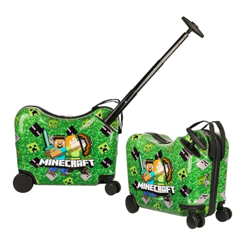 Bioworld Minecraft Steve & Alex Green 15 Ride-On Luggage