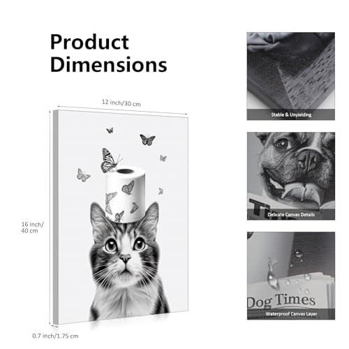JBER Canvas Painting Wall Art Poster, home decor, suitable for bathroom decor space personalized decoration,(CAT, 40×30cm) - Image 2