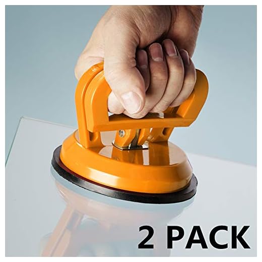 IMT 4.9" Glass Suction Cup Tiles Window Lifter 2 Pack, Power Grip Vacuum Lifter for Glass/Tiles/Mirror/Granite Lifting, Sucker Plate Double Handle Locking