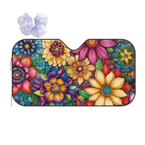 Couverture pare-brise fleurs pour des voyages agréables en famille et trajets d'été