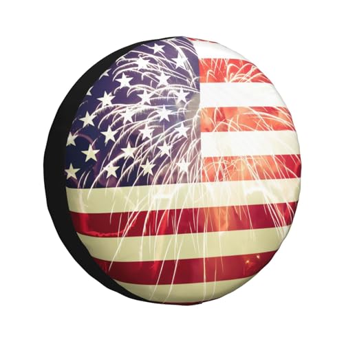 Image of Spare Tire Cover American Flag Wheel Covers USA Flag Weatherproof Universal Wheel Protectors for Rv SUV Camper Travel Trailer 14 Inch