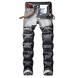 Material：Denim.Closure Type：Button Fly.Decoration：Patchwork.Pattern Type：Solid.Jeans Style：Pencil Pants.Es ist eine schmale Jeans