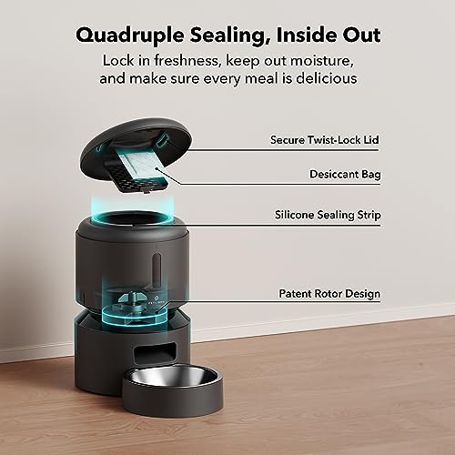 Image of PETLIBRO Automatic Cat Feeder, 5G WiFi Pet Feeder with Freshness Preservation, Timed Cat Feeders for Dry Food, Up to 48 Portions 10 Meals Per Day, Granary Pet Feeder for Cat /Dog