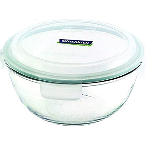 Glasslock Mixing Bowl, 3.75-Quart,White Cover