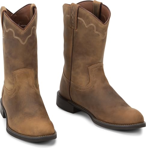 Justin Jeb 10" Roper Mens Western Boots, Premium Leather, Classic Style, Durable Construction, Comfortable Fit2