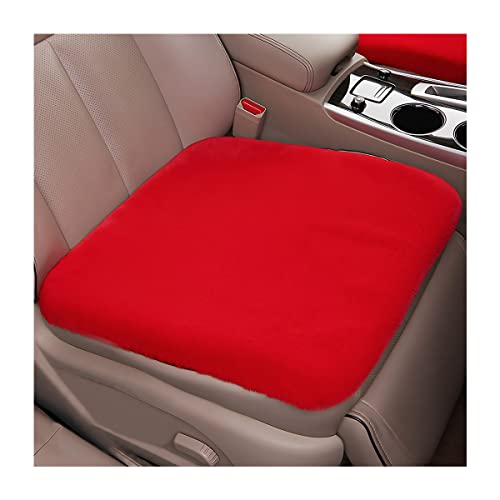 CGEAMDY 2 Piezas Cojin Asiento Coche, Diseño Transpirable CojÍn, Protector Asiento De Invierno De Felpa Sin Respaldo, Cojín Cómodo Y Transpirable para Coche, Hogar, Sillas De Oficina(Rojo)