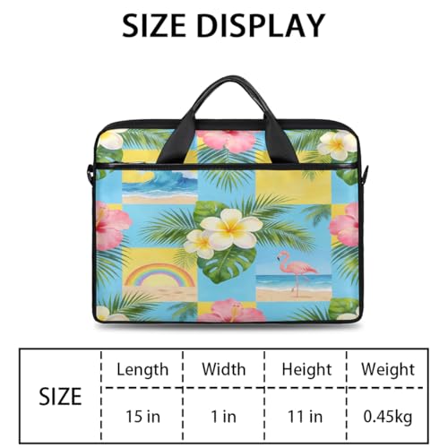 Bolsa para portátil estilo verano hibisco 15 pulgadas miniatura 2