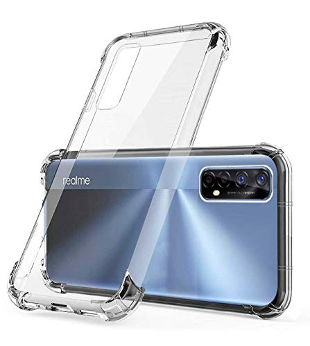 Image of Soft Flexible Silicone Back Cover Realme Narzo 20, Transparent Case + Screen Guard