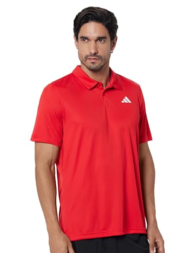 adidas Men Club Polo Sports Polo Shirts, Red, Medium