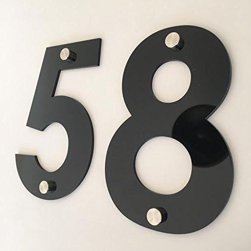 Super Cool Creations Black Gloss Drilled Finish House Numbers - Century Gothic, 25cm