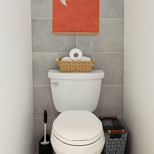 GRANNY SAYS Wicker Basket with Handles, Trapezoid Decorative Baskets Waterproof, Wicker Storage Baskets for Shelves, 2-Pack - Image 3