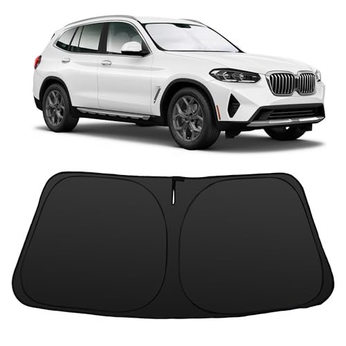 Image of Windshield Sun Shade for 2018-2026 BMW X3 | Foldable, Full covered for windshield, Block UV Rays, Heat Reduction, Easy to install, Keeps Car Cooler