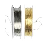 deko drahtkorb Brandneu und hochwertig perfk 2 Rollen Eisen Blumenbindedraht Basteldraht Draht Wickeldraht Dekodraht Gold/Silber