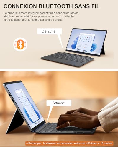 Clavier Français AZERTY Bluetooth à Batterie Lithium pour Surface Pro MoKo - 3