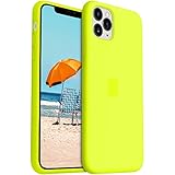 AOTESIER Shockproof Designed for iPhone 11 Pro Case [Soft Anti-Scratch Microfiber Lining] with Liquid Silicone Phone Case, Drop Protection 5.8 inch Slim Thin Cover, Neon Yellow