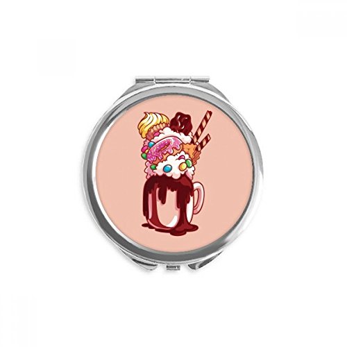 Miroir de poche biscuit chocolat pour retouches maquillage en voyage