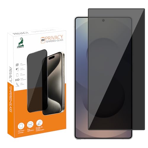 Image of AIBEX Privacy Tempered Glass for Samsung Galaxy S25 Ultra 5G| 9H Hardness | Anti-Spy Screen Guard | Anti-Fingerprint | Edge-to-Edge Privacy Protection | Bubble-Free Installation