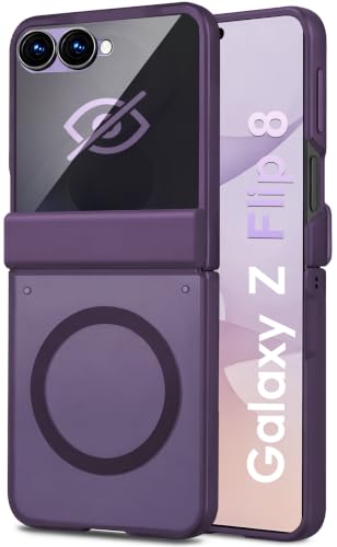 Image of STORMTAL for Samsung Galaxy Z Flip 8 Case with Privacy Screen Protector, [Compatible with Magsafe], [Full Body Hinge Protection], Magnetic Slim Case for Z Flip 8 Case Purple