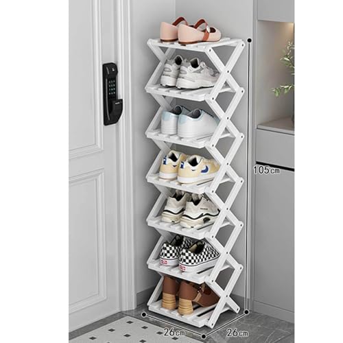 Freistehendes Schuhregal aus Bambus für den Eingangsbereich – faltbarer Schuh-Organizer – schmales Schuhregal für kleine Räume, Eingangsbereich, Flur, Schrank, schwarz, 3 Etagen
