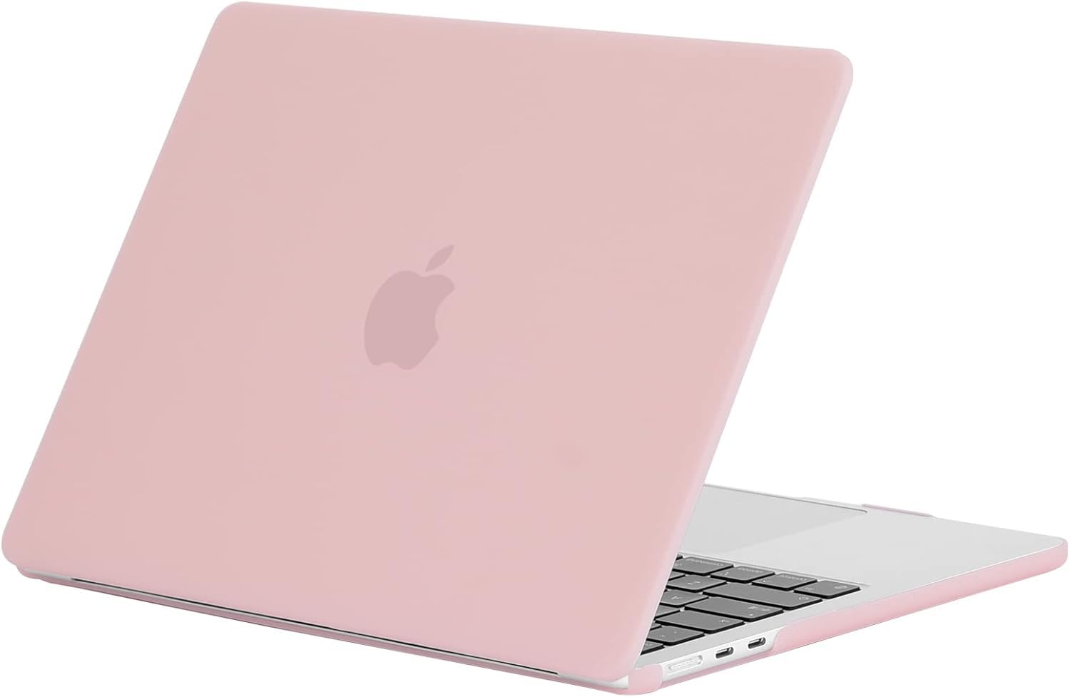 EooCoo Custodia Compatibile con MacBook Air 15 M2 M3 M4 A2941 A3114 A3241 2023 2024 2025 Rilasciato con Touch ID, Mac 15.3 Pollici Cover Rigide Plastica Protezione - Rosa Opaco