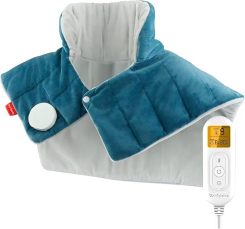 Comfytemp Voll gewichtetes Heizkissen für Nacken Schulter mit 9 Wärmestufen 0,5-9h Abschaltautomatik, 1 kg Nackenwärmer Schulterwärmer Elektrisches Wärmekissen Geschenke für Mütter, Frauen, Mama, Papa